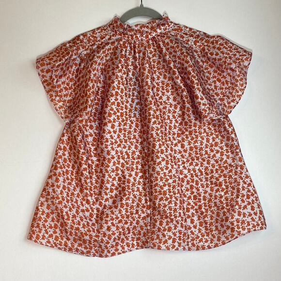 Samsoe Karookh Blouse Floral Shimmer Flutter Sleeve Feminine Romantic Womens S - Picture 3 of 13